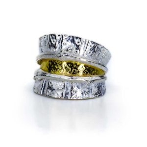 fern vine ring in sterling silver 22k gold by pam fox