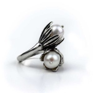 Pearl Orchid Pod Sterling Ring by Pam Fox
